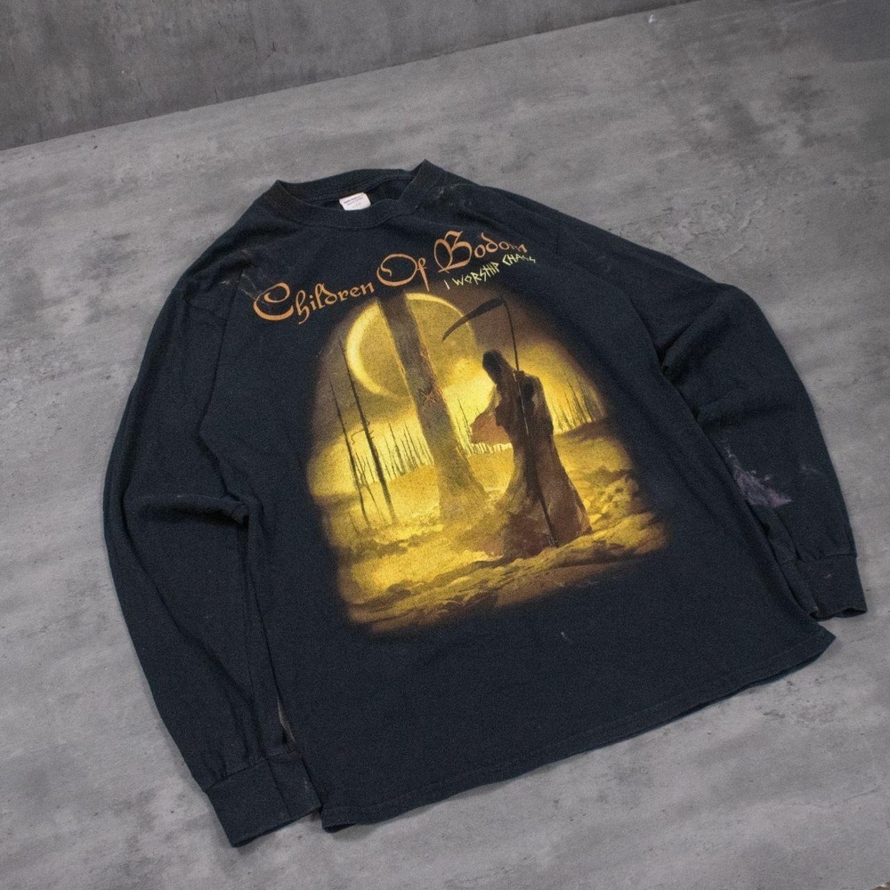 Y2K 2000's 00's Children Of Bodory Chaos Long Sleeve Thrashed T-Shirt